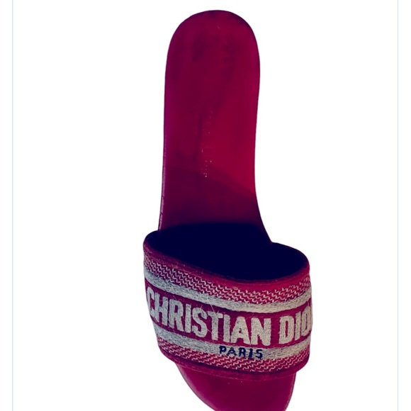 **AMPUTEE ONE SHOE ONLY Christian Dior Red LOGO Slides 38 / 8 AMPUTEE*RIGHT FOOT - Picture 7 of 9